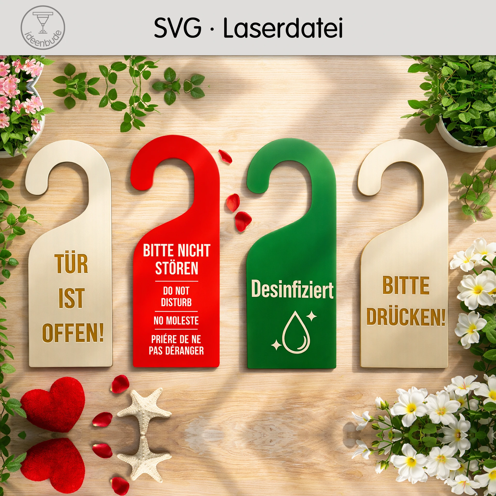 🪧 Türanhänger-Set – 4 Motive