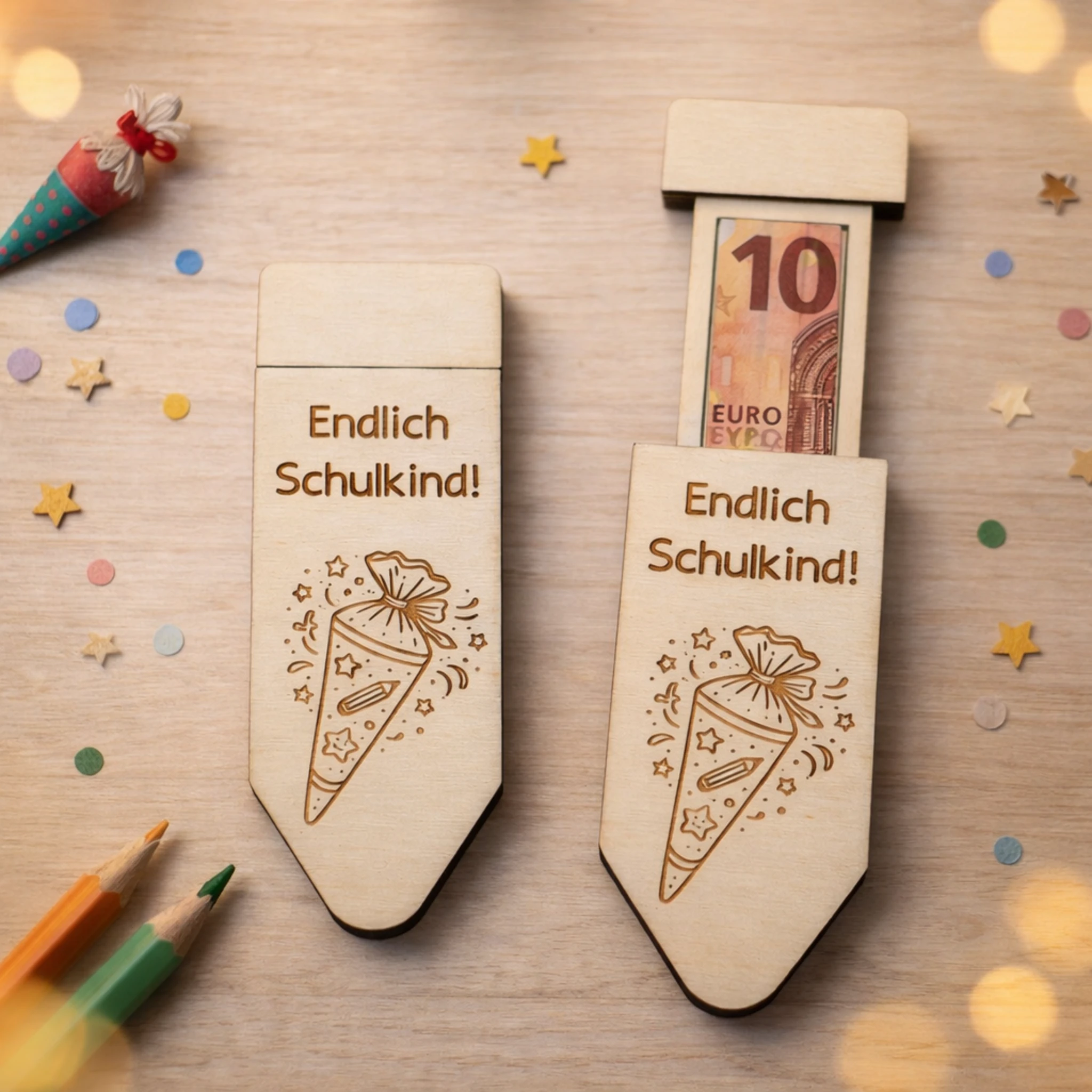 Verpackung für Geldgeschenk zur Einschulung